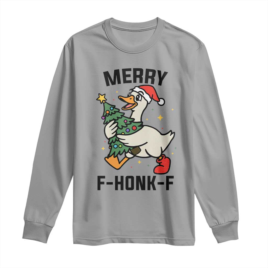 Merry F Caw F Goose Long Sleeve Shirt Funny Christmas Gift - Wonder Print Shop