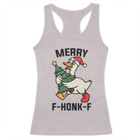 Merry F Caw F Goose Racerback Tank Top Funny Christmas Gift - Wonder Print Shop