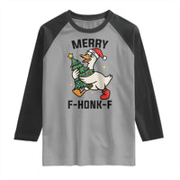 Merry F Caw F Goose Raglan Shirt Funny Christmas Gift - Wonder Print Shop