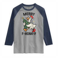 Merry F Caw F Goose Raglan Shirt Funny Christmas Gift - Wonder Print Shop