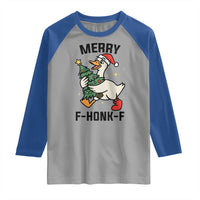 Merry F Caw F Goose Raglan Shirt Funny Christmas Gift - Wonder Print Shop