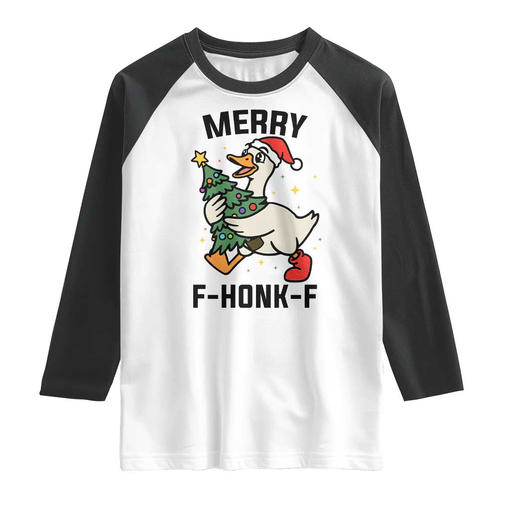 Merry F Caw F Goose Raglan Shirt Funny Christmas Gift - Wonder Print Shop
