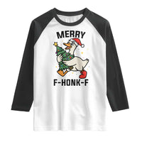 Merry F Caw F Goose Raglan Shirt Funny Christmas Gift - Wonder Print Shop