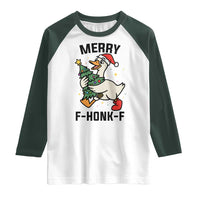 Merry F Caw F Goose Raglan Shirt Funny Christmas Gift - Wonder Print Shop
