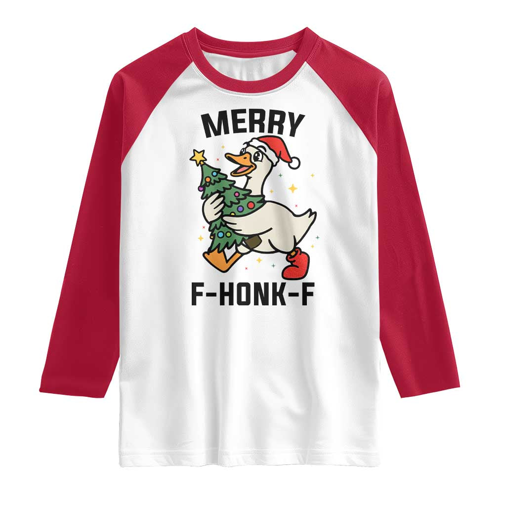 Merry F Caw F Goose Raglan Shirt Funny Christmas Gift - Wonder Print Shop