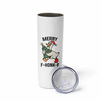 Merry F Caw F Goose Skinny Tumbler Funny Christmas Gift - Wonder Print Shop