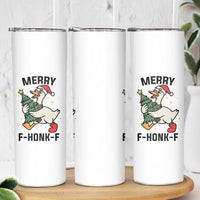 Merry F Caw F Goose Skinny Tumbler Funny Christmas Gift - Wonder Print Shop
