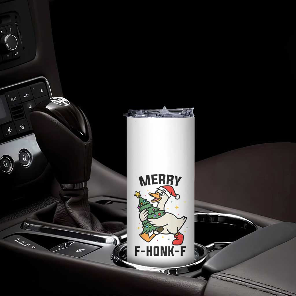 Merry F Caw F Goose Skinny Tumbler Funny Christmas Gift - Wonder Print Shop