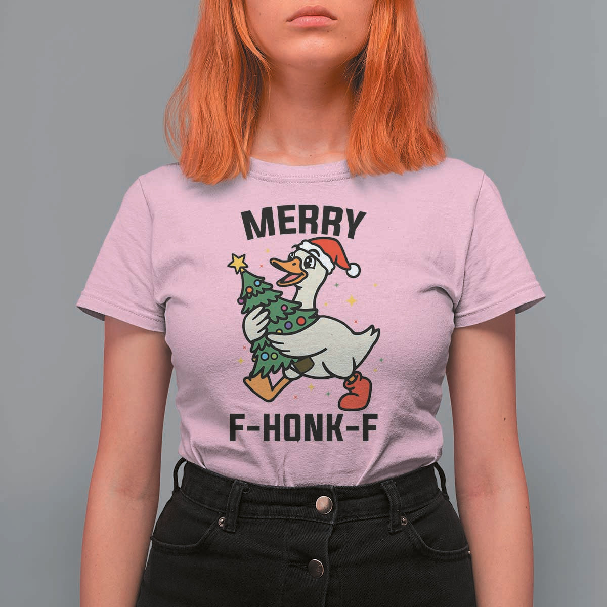 Merry F Caw F Goose T Shirt For Women Funny Christmas Gift - Wonder Print Shop