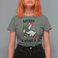 Merry F Caw F Goose T Shirt For Women Funny Christmas Gift - Wonder Print Shop