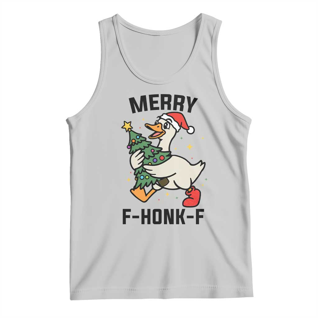 Merry F Caw F Goose Tank Top Funny Christmas Gift - Wonder Print Shop