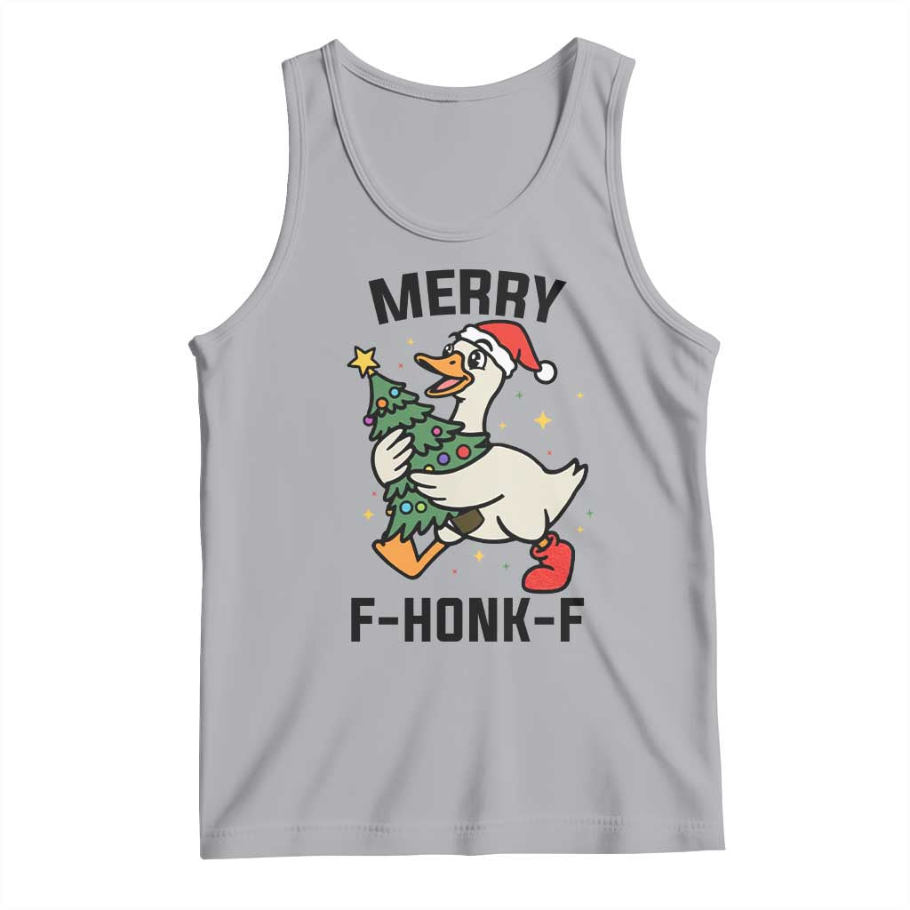 Merry F Caw F Goose Tank Top Funny Christmas Gift - Wonder Print Shop