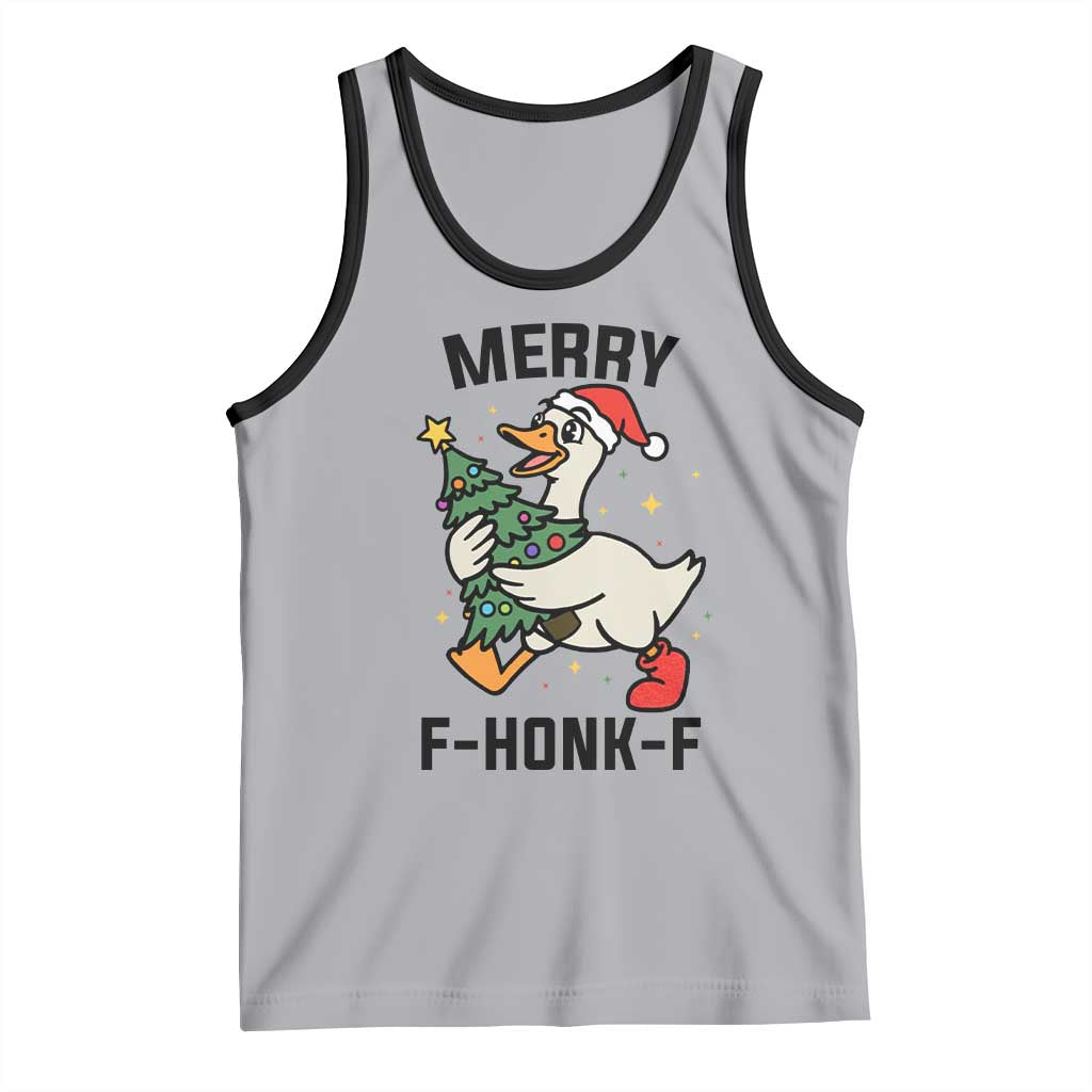 Merry F Caw F Goose Tank Top Funny Christmas Gift - Wonder Print Shop