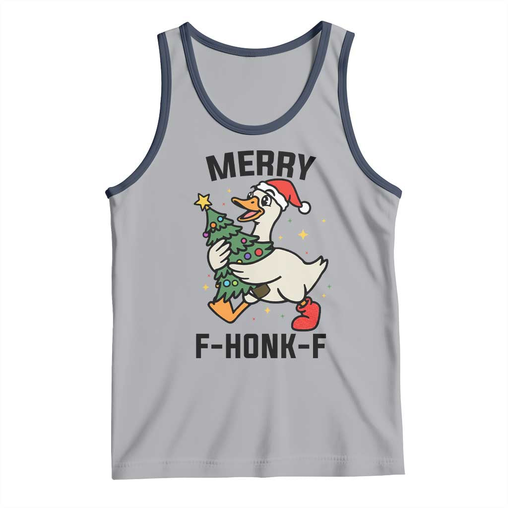 Merry F Caw F Goose Tank Top Funny Christmas Gift - Wonder Print Shop