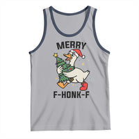 Merry F Caw F Goose Tank Top Funny Christmas Gift - Wonder Print Shop