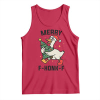 Merry F Caw F Goose Tank Top Funny Christmas Gift - Wonder Print Shop