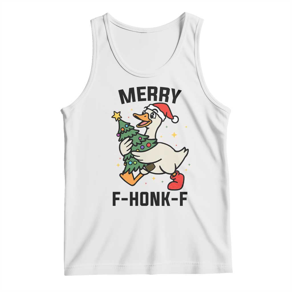 Merry F Caw F Goose Tank Top Funny Christmas Gift - Wonder Print Shop