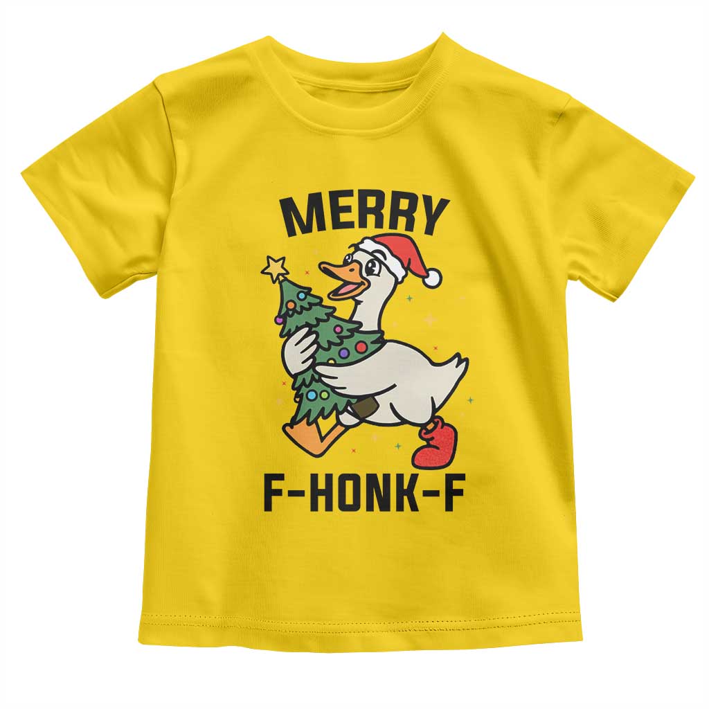 Merry F Caw F Goose Toddler T Shirt Funny Christmas Gift - Wonder Print Shop