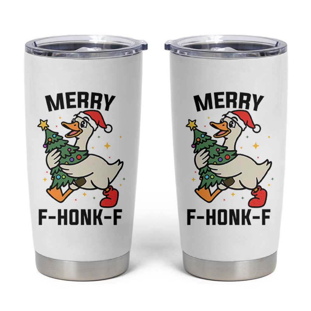 Merry F Caw F Goose Tumbler Cup Funny Christmas Gift - Wonder Print Shop