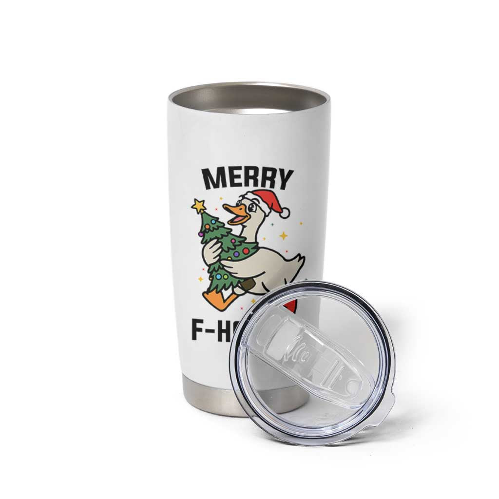 Merry F Caw F Goose Tumbler Cup Funny Christmas Gift - Wonder Print Shop