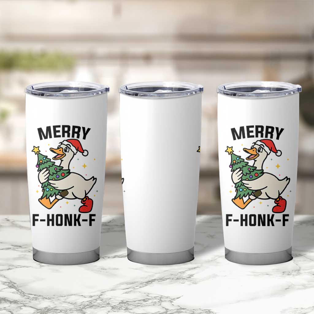 Merry F Caw F Goose Tumbler Cup Funny Christmas Gift - Wonder Print Shop
