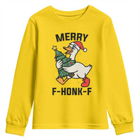Merry F Caw F Goose Youth Sweatshirt Funny Christmas Gift - Wonder Print Shop