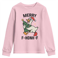 Merry F Caw F Goose Youth Sweatshirt Funny Christmas Gift - Wonder Print Shop