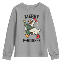 Merry F Caw F Goose Youth Sweatshirt Funny Christmas Gift - Wonder Print Shop