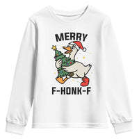 Merry F Caw F Goose Youth Sweatshirt Funny Christmas Gift - Wonder Print Shop