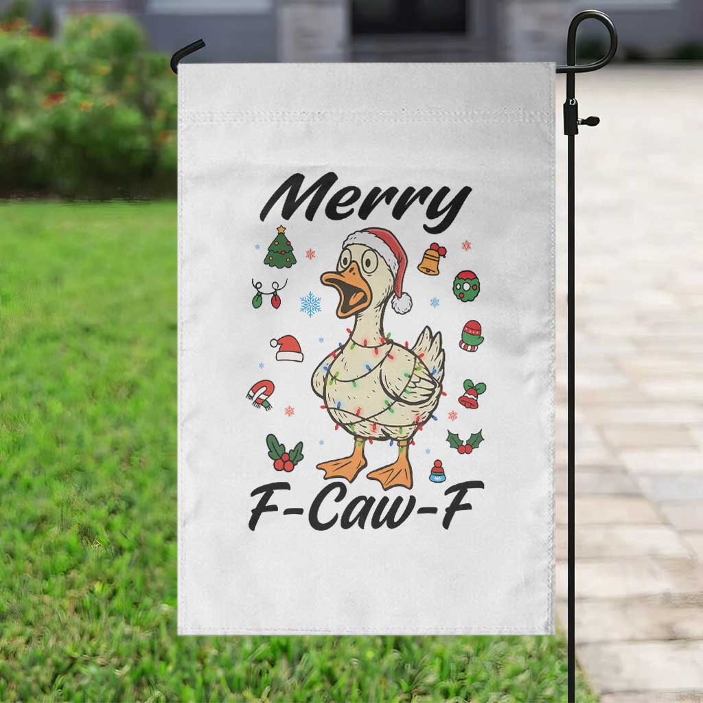 Merry F Caw F Goose Garden Flag Funny Rebellious Christmas Gift - Wonder Print Shop