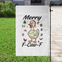 Merry F Caw F Goose Garden Flag Funny Rebellious Christmas Gift - Wonder Print Shop