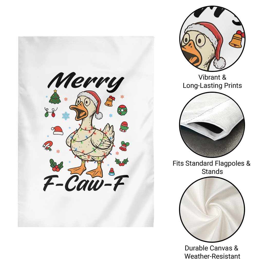Merry F Caw F Goose Garden Flag Funny Rebellious Christmas Gift - Wonder Print Shop