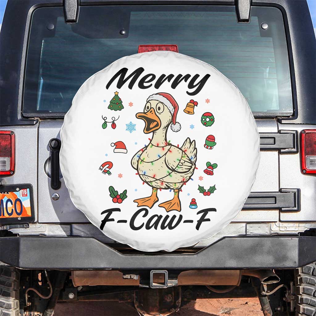 Merry F Caw F Goose Spare Tire Cover Funny Rebellious Christmas Gift - Wonder Print Shop