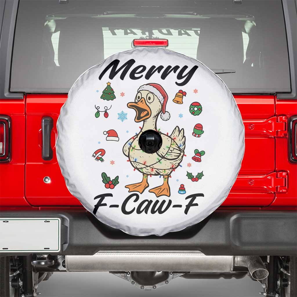Merry F Caw F Goose Spare Tire Cover Funny Rebellious Christmas Gift - Wonder Print Shop