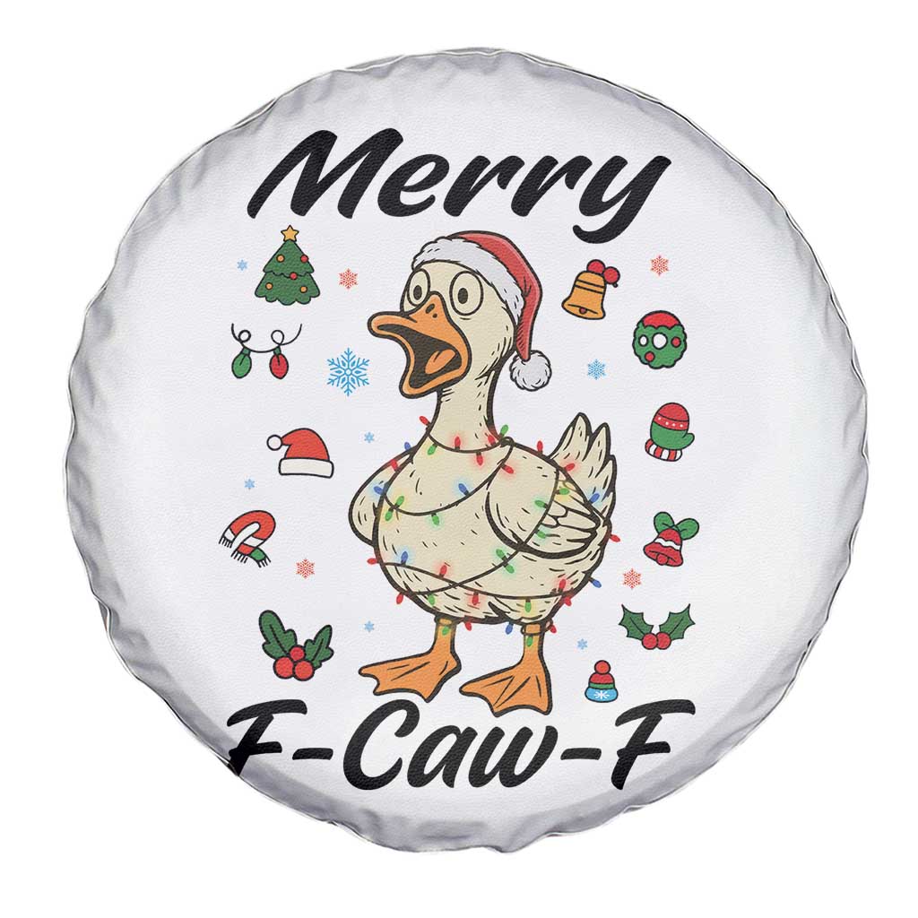 Merry F Caw F Goose Spare Tire Cover Funny Rebellious Christmas Gift - Wonder Print Shop