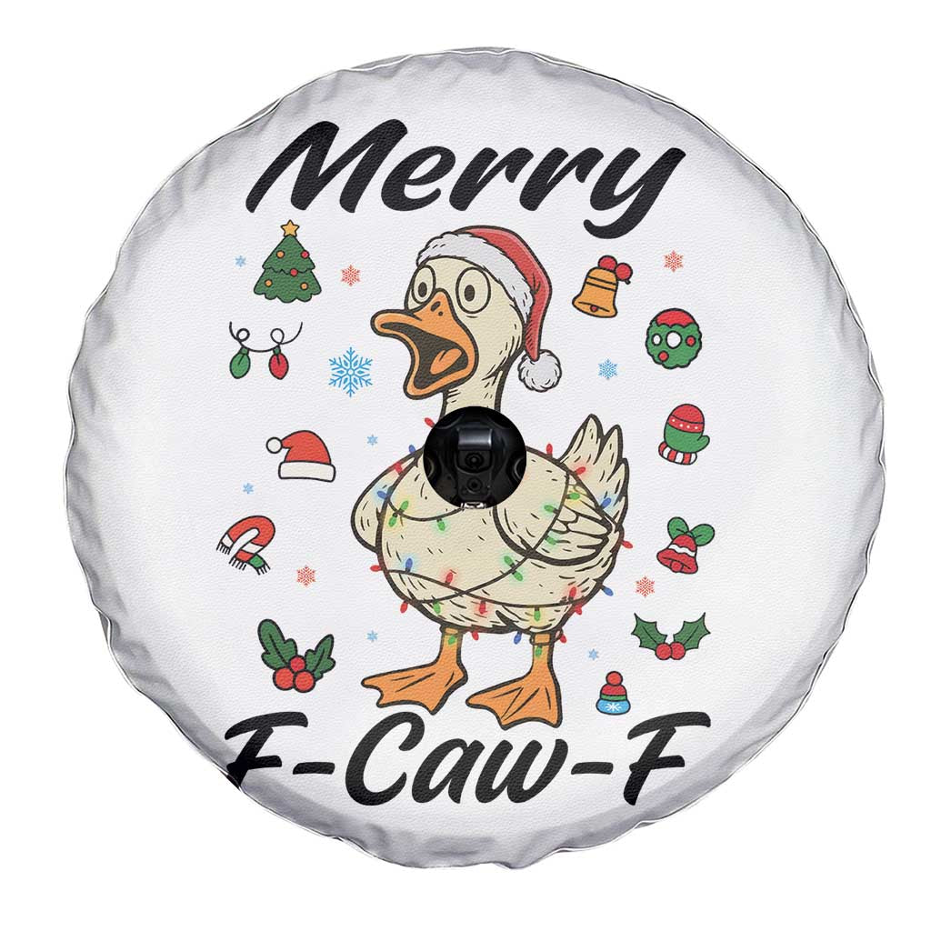 Merry F Caw F Goose Spare Tire Cover Funny Rebellious Christmas Gift - Wonder Print Shop
