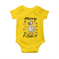 Merry F Caw F Goose Baby Onesie Funny Rebellious Christmas Gift - Wonder Print Shop