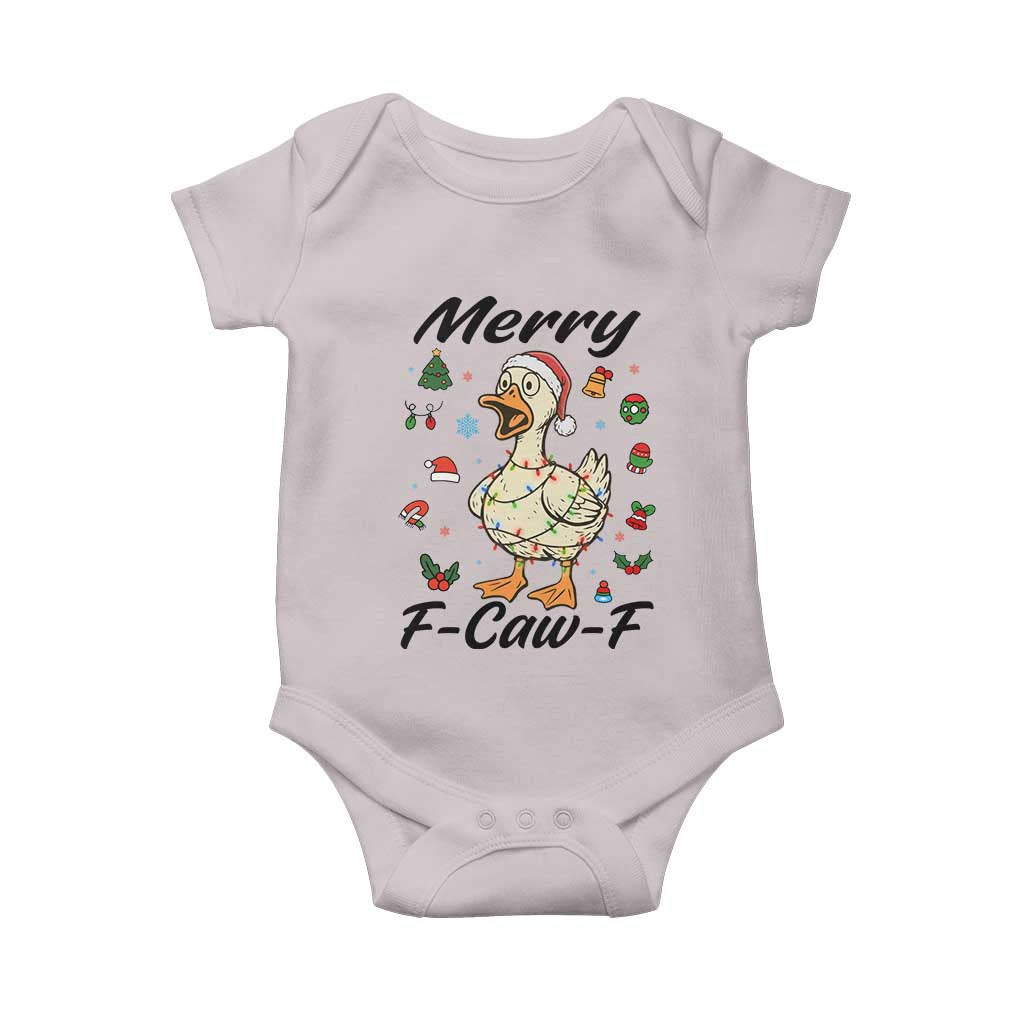Merry F Caw F Goose Baby Onesie Funny Rebellious Christmas Gift - Wonder Print Shop