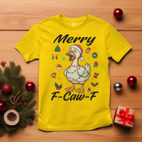 Merry F Caw F Goose T Shirt Funny Rebellious Christmas Gift - Wonder Print Shop