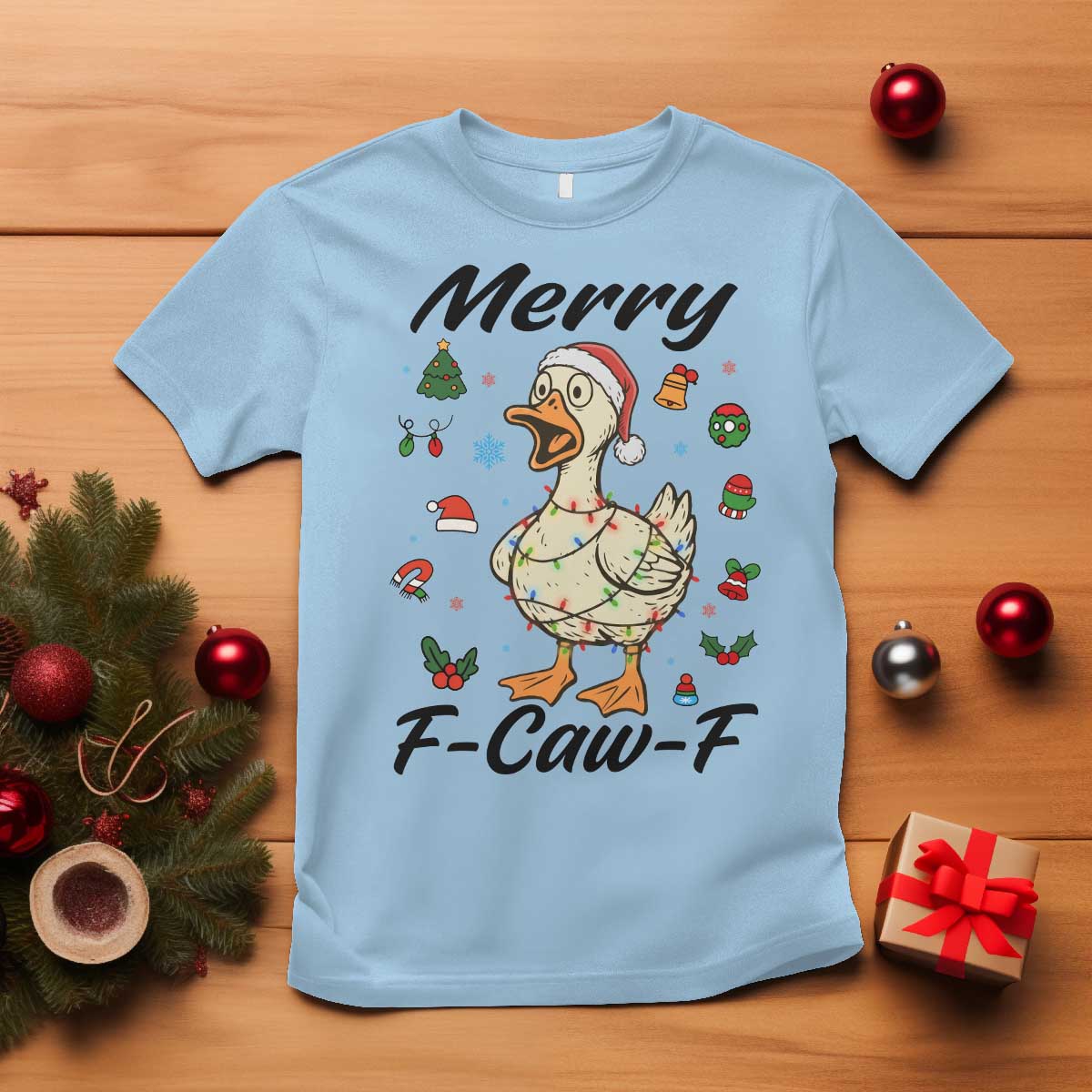 Merry F Caw F Goose T Shirt Funny Rebellious Christmas Gift - Wonder Print Shop