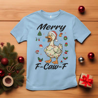 Merry F Caw F Goose T Shirt Funny Rebellious Christmas Gift - Wonder Print Shop