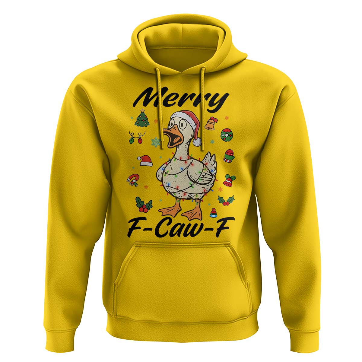 Merry F Caw F Goose Hoodie Funny Rebellious Christmas Gift - Wonder Print Shop