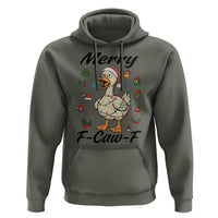 Merry F Caw F Goose Hoodie Funny Rebellious Christmas Gift - Wonder Print Shop