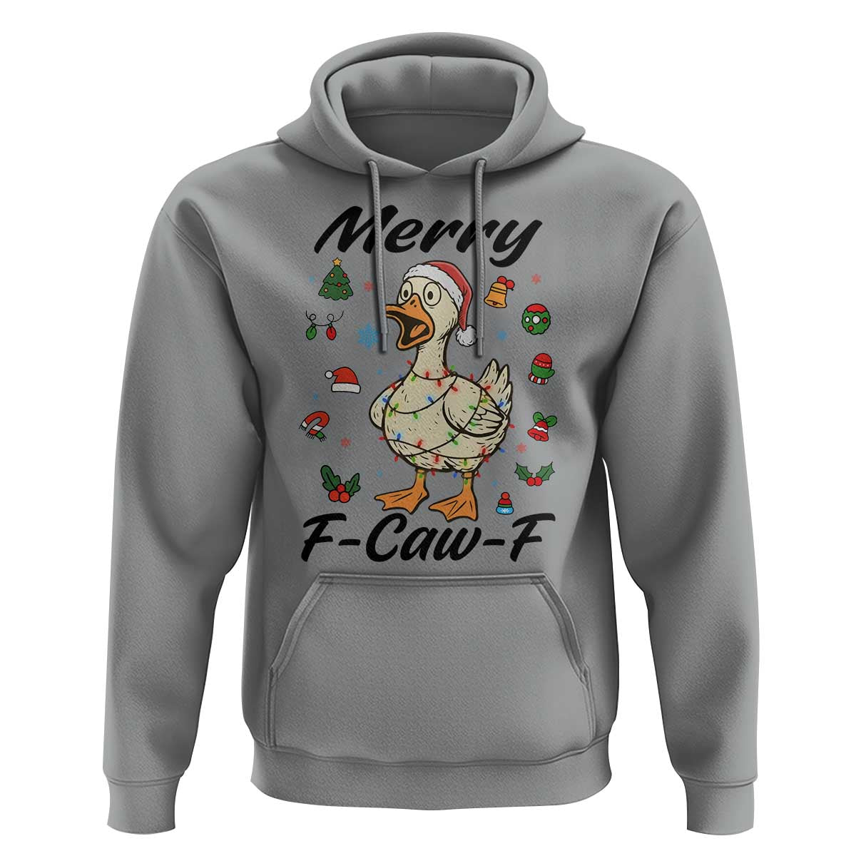 Merry F Caw F Goose Hoodie Funny Rebellious Christmas Gift - Wonder Print Shop