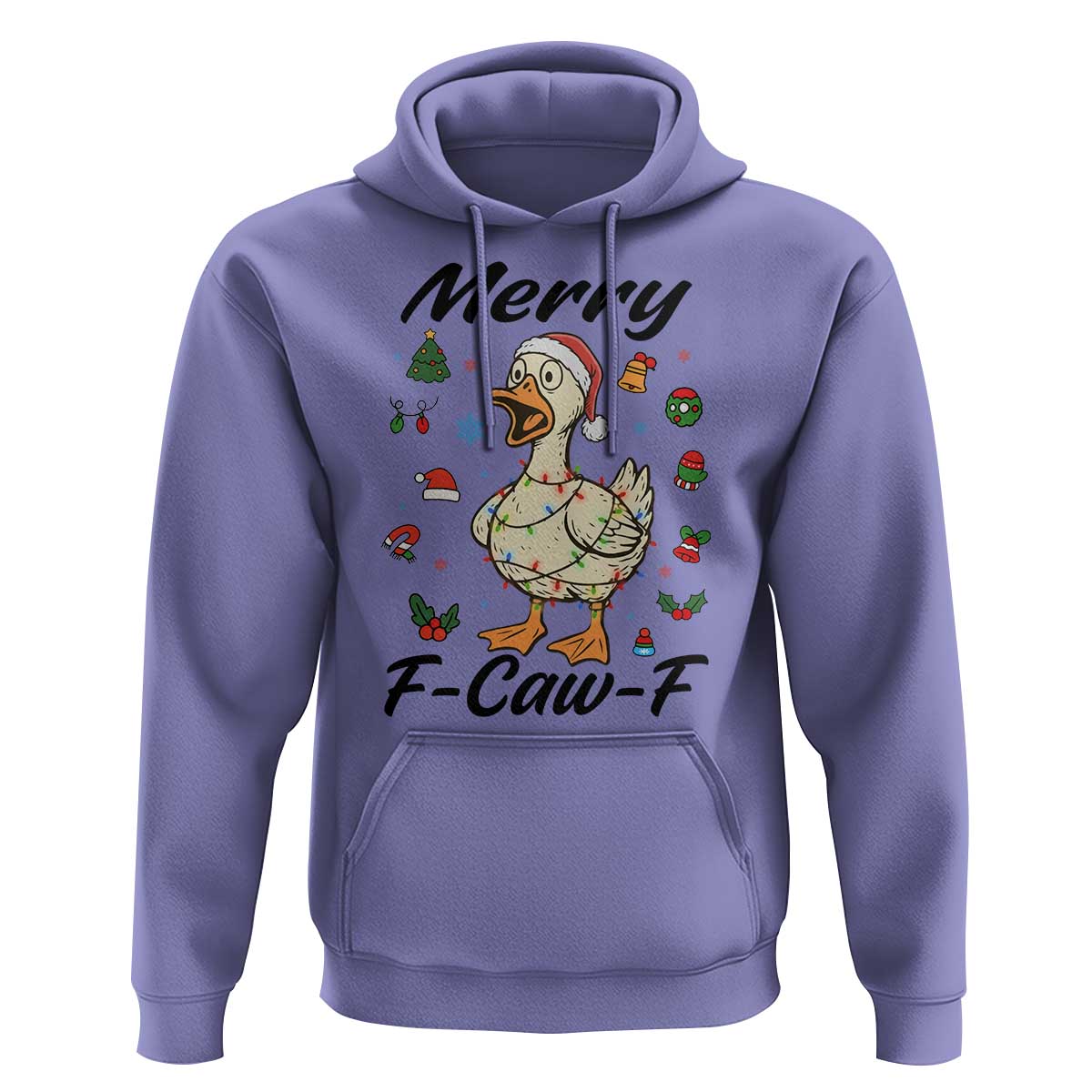 Merry F Caw F Goose Hoodie Funny Rebellious Christmas Gift - Wonder Print Shop