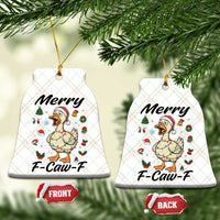 Merry F Caw F Goose Ceramic Ornament Funny Rebellious Xmas Gift - Wonder Print Shop