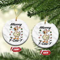 Merry F Caw F Goose Ceramic Ornament Funny Rebellious Xmas Gift - Wonder Print Shop