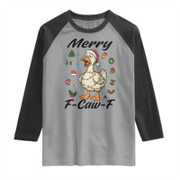 Merry F Caw F Goose Raglan Shirt Funny Rebellious Christmas Gift - Wonder Print Shop