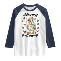 Merry F Caw F Goose Raglan Shirt Funny Rebellious Christmas Gift - Wonder Print Shop