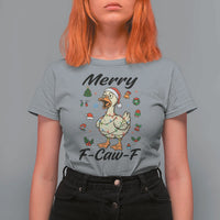 Merry F Caw F Goose T Shirt For Women Funny Rebellious Christmas Gift - Wonder Print Shop